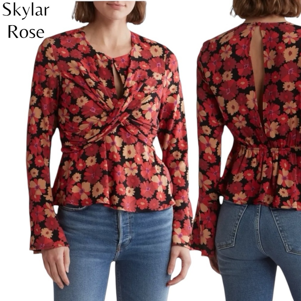 NWT Kalila Bell Sleeve Top SKYLAR ROSE